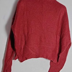 Mohair knit sweater red wine re