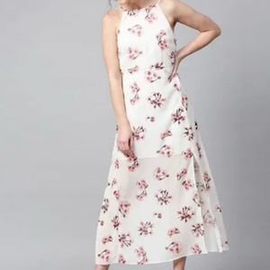 Women Maxi White, Pink Dress