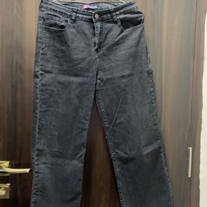 Fabed Black High Waist Wide Leg Denims