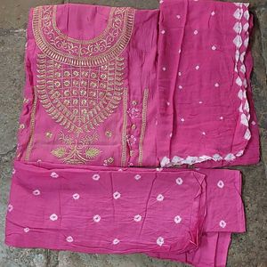 Pure Cotton Bandhani Dress Material