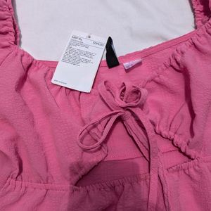 H&M Pink Tie Up Dress