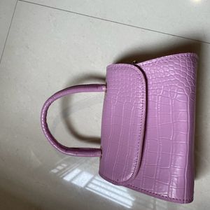 Purple Sling And Hand Bag