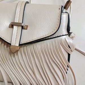 Cute Aesthetic Off White Sling Bags For Women