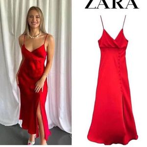 Zara Satin Dress Slit