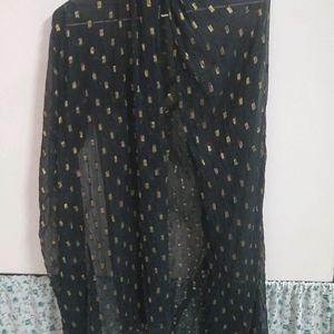 Black Dupatta With Gold Print