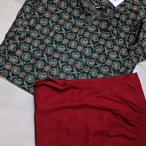 New Rayon Kurta With Cotton Pant