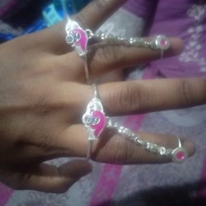 Real Silver Baby Bangels With Rings