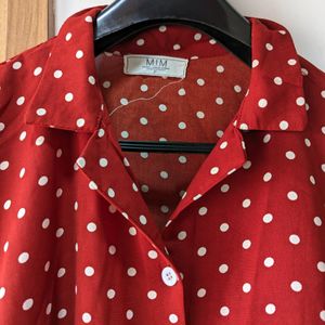 Rust Polka Dots Shirt