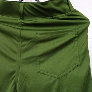 Olive Trousers Straight Fit