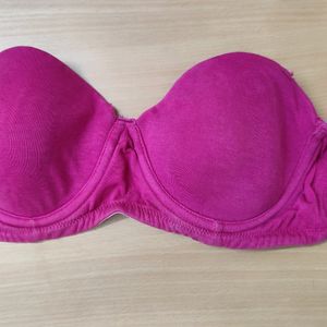 A Padded Pink Bra For Going Strapless