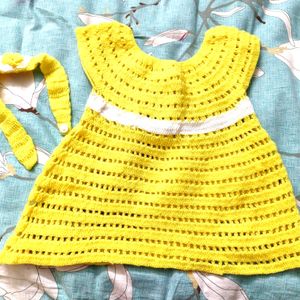 Woolen Frock Sweater Dress + Socks For 2-3 Years