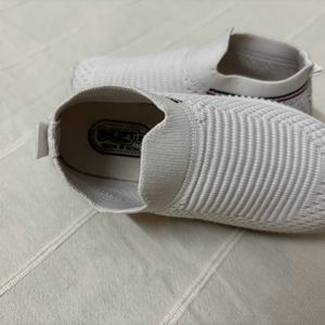 FIRST CRY KATS Perforated Slip On Shoes-White