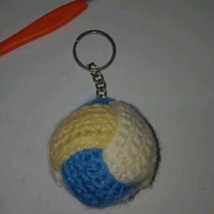 Volleyball Crochet Keychain