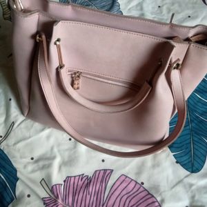 Peach Coloured Women's Handbag.