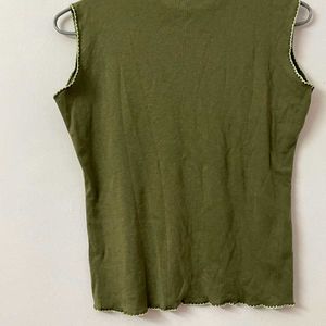 Brown Tank  And Olive Top