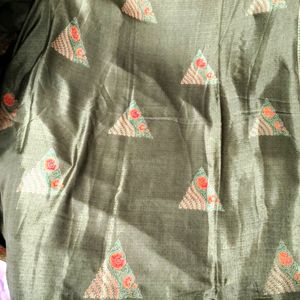 Dark Olive Green Saree