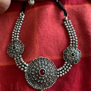 Oxidised Silver Necklace Set