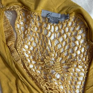 Light Mustard Crochet Shrug