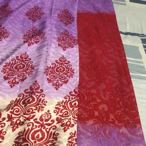 Lavender And Maroon Saree