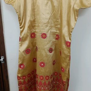 Beautiful Golden Red Kurta