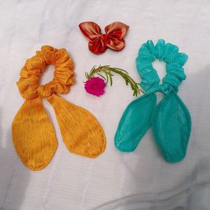 Bow Clip And Hair Scrunchies