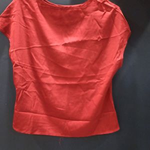 Formal Maroon Satin Top