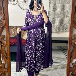 Aliya Cut Kurti Pent Set With Dupatta