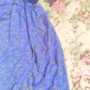 Blue Floral Print Dress