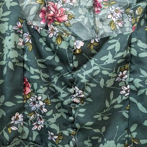 Floral Green Formal Top