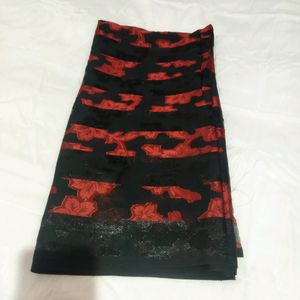 Black Flowers Fabric