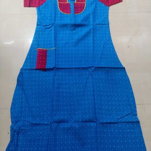 XL Blue Maroon Cotton nighty