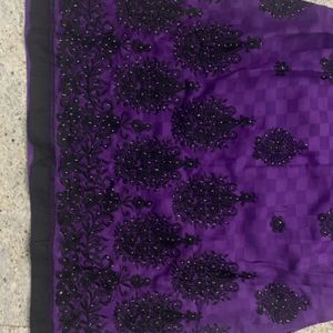 Midnight Violet Black Embroidered Kurta set