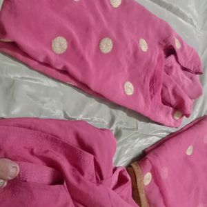 Pink Suit Set With Dupatta