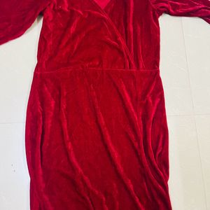 Women Long Maroon Split Bodycon Dress