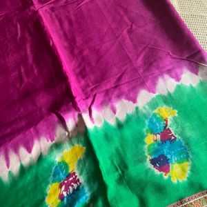 Pink And Green Silk Saree