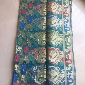 New Green And Red Light Weight  Saree