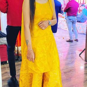 Yellow Kurta Plazo And Chunni Set For Women