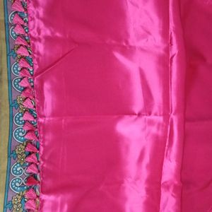 Pink Satin Saree