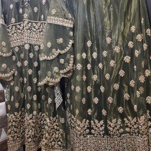 Green Embroidery Lehenga Choli