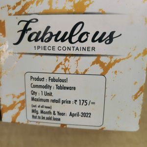 Fabulous 1 Piece Container