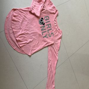 Full Sleeve T-shirt Baby Pink Colour