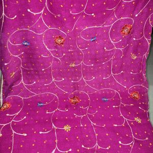 Pink Embroideral Saree