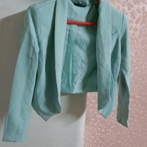 Mint Green Crop Blazer