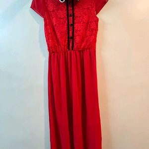 Women Red Cute Maxi Dress