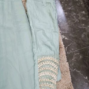 Slit Kurta Anarkali With Trousers and Dupatta