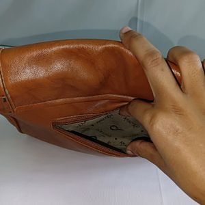 Brown Faux Leather Slingbag