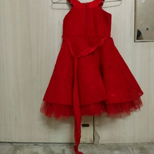 Beautiful Red Party Wear Frock For 3-4 Years Girl