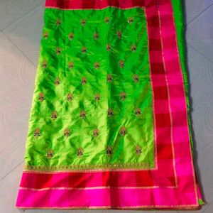 Green colour beautiful designer saree