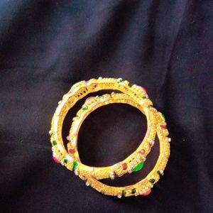 Gold Plated Stone Bangles