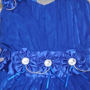 cute small girls blue colour gown